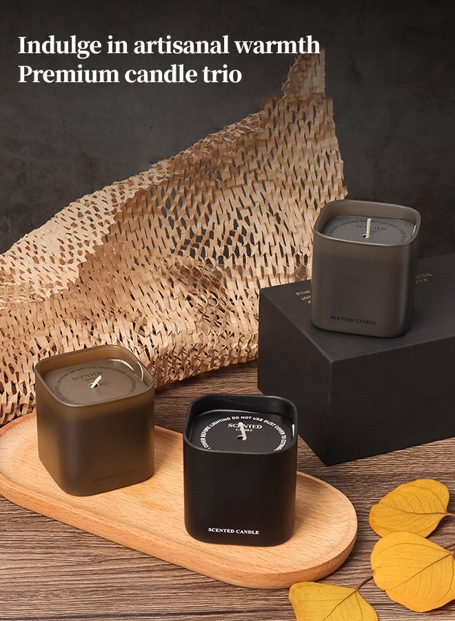 Beautiful Luxury 3-in-1 Scented Candle Gift Set, Natural Soy Wax Candles with Champagne, Red Teak & Amber Allure Fragrances, Premium Home Fragrance Gift - Image 2